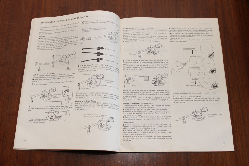 Pages des réglages du bras, c'est compliqué mais très bien expliqué, tant mieux !