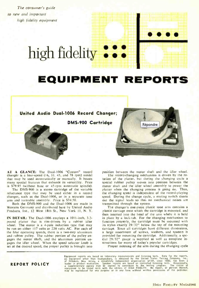 Dual 1006 et DMS-900, High Fidelity, Septembre 1962 1.jpg