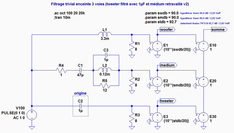 Filtrage trivial enceinte 3 voies (tweeter filtré avec 1µF et médium étendu en HF) (schéma).png
