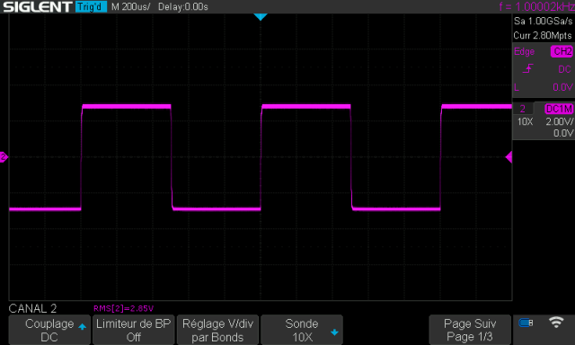 Kora Explorer 90 SI : signal-carre-a-1khz