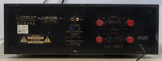 Luxman M-03B : connectique.