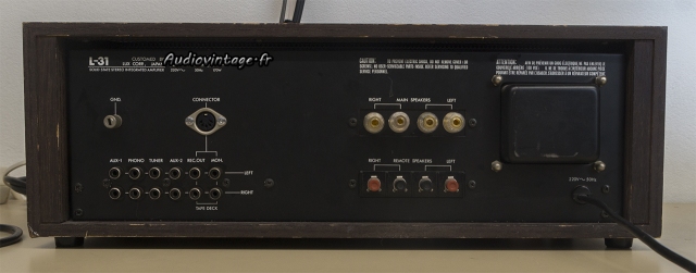 Luxman L-31 : connectique (et nouveau bornier HP).