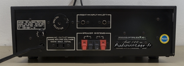 Marantz 140 : connectique.