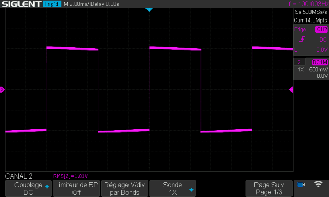 Onkyo P-304 : signal-carre-a-100hz