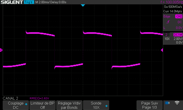 Pioneer SA-606 : signal-carre-a-100hz