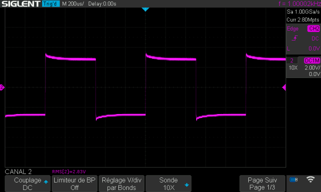 Pioneer SA-606 : signal-carre-a-1khz