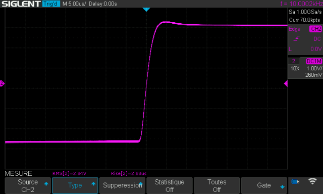 Pioneer SA-8500 : temps-de-montee-a-10khz