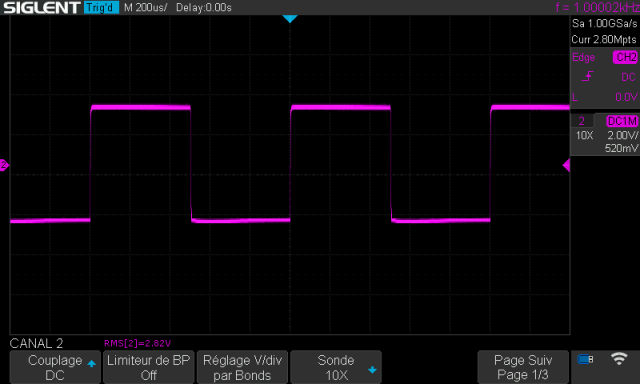 Pioneer SA-8500 II : signal-carre-a-1khz