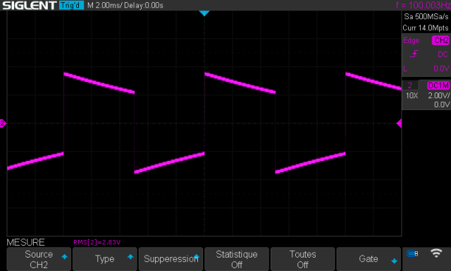 Pioneer SX-850 : signal-carre-a-100hz