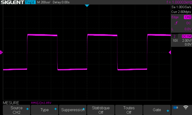 Pioneer SX-850 : signal-carre-a-1khz