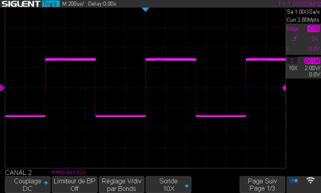 Pioneer SA-608 : signal-carre-a-1khz