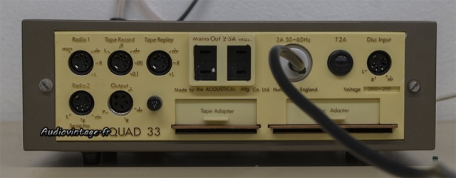 Quad 33 : connectique.