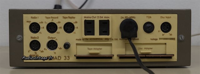 Quad 33 : connectique.