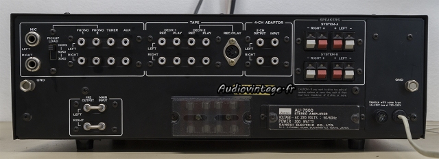 Sansui AU-7500 : connectique.