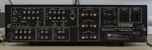 Sansui AU-9500 : connectique.