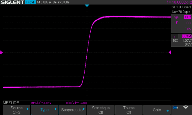 Sansui AU-222 : temps-de-montee-a-10khz