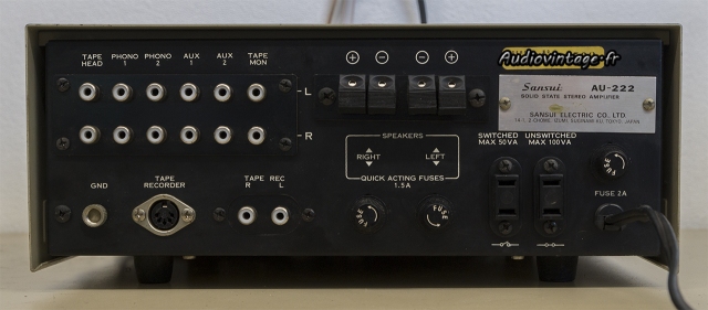 Sansui AU-222 : connectique.