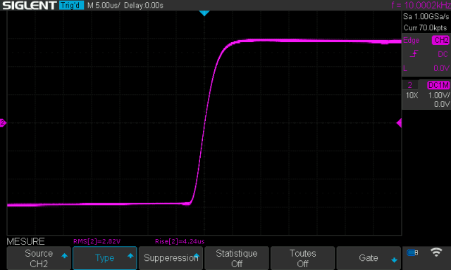 Sansui AU-505 : temps-de-montee-a-10khz