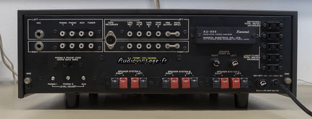 Sansui AU-999 : connectique.