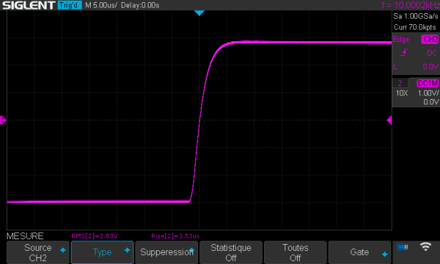 Scott 255 S : temps-de-montee-a-10khz