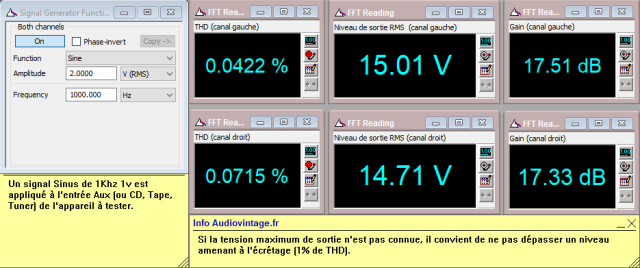 Sony TAE-5450 : distorsion-a-15v-en-sortie-entree-aux-tone-defeat