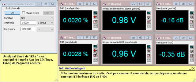 Sony TAE-5450 : distorsion-a-1v-en-sortie-entree-aux-tone-defeat