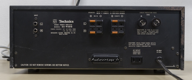 Technics SE-9200 : connectique.