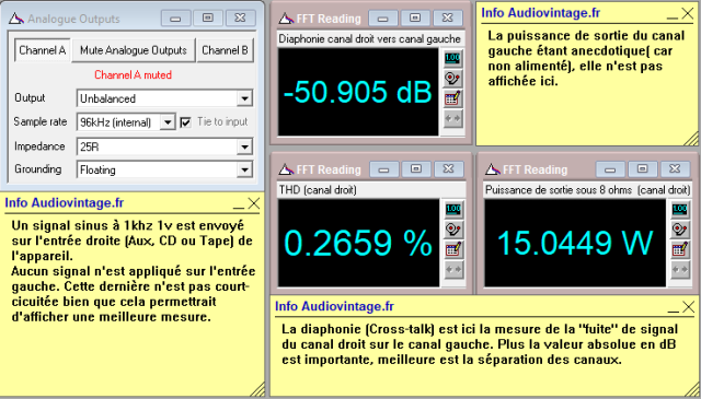 TOSHIBA SB-404 : diaphonie-du-canal-droit-sur-le-canal-gauche-à-15w-en-sortie-sous-8-ohms-entrée-aux-mode-quadri-canaux-avant
