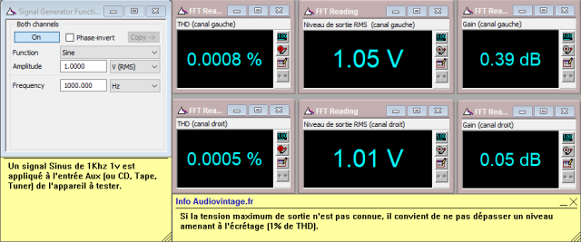 Yamaha C-4 : distorsion-a-1v-en-sortie-entree-aux-tone-defeat